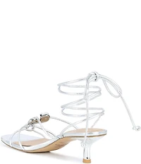 Gianni Bini x Cyd Morris The Minnie Leather Seashell Ankle Wrap Sandals