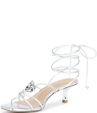 Gianni Bini x Cyd Morris The Minnie Leather Seashell Ankle Wrap Sandals