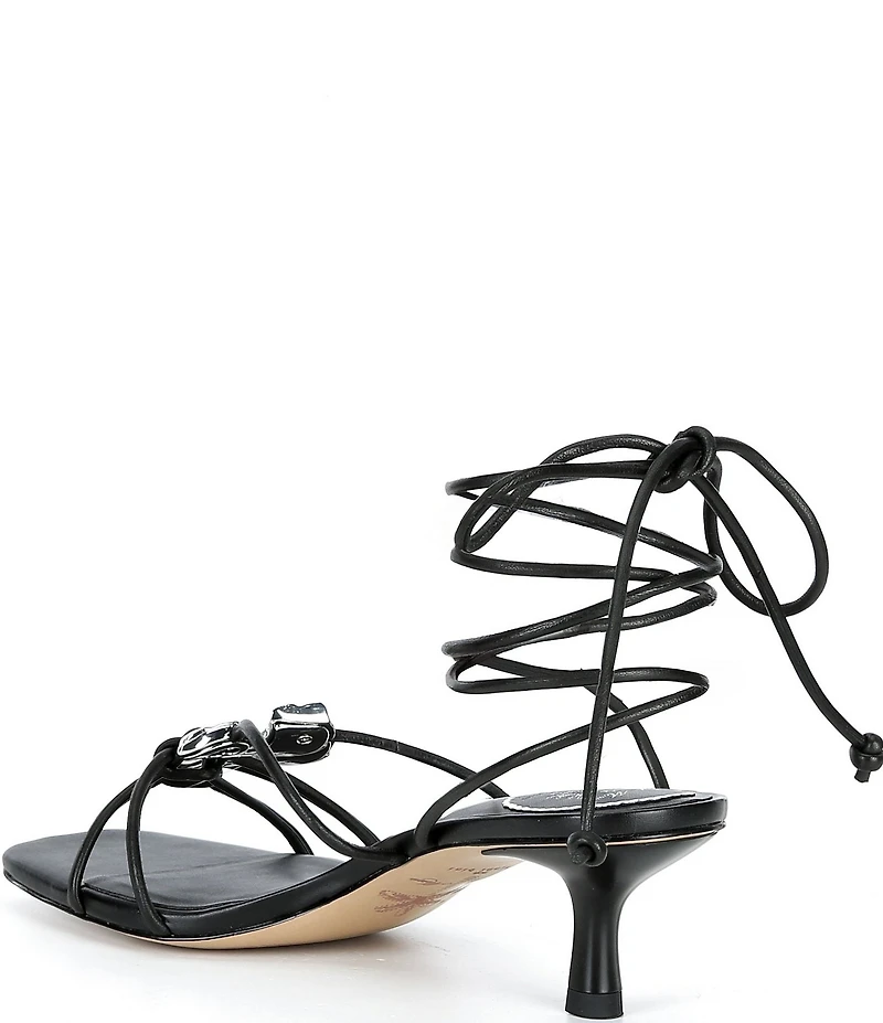 Gianni Bini x Cyd Morris The Minnie Leather Seashell Ankle Wrap Sandals