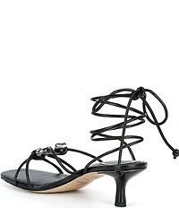 Gianni Bini x Cyd Morris The Minnie Leather Seashell Ankle Wrap Sandals