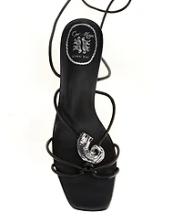 Gianni Bini x Cyd Morris The Minnie Leather Seashell Ankle Wrap Sandals