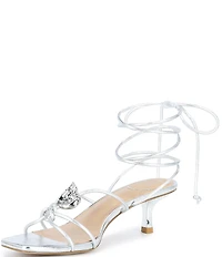Gianni Bini x Cyd Morris The Minnie Leather Seashell Ankle Wrap Sandals