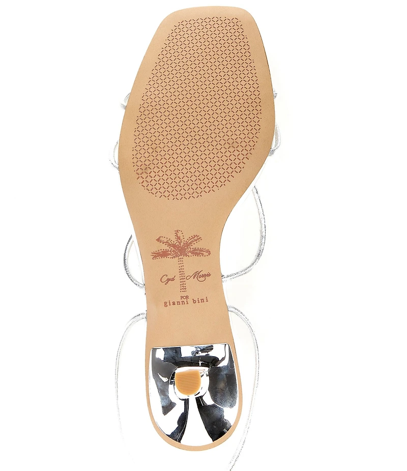 Gianni Bini x Cyd Morris The Minnie Leather Seashell Ankle Wrap Sandals
