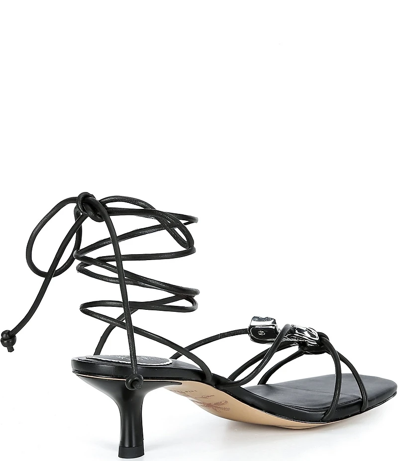 Gianni Bini x Cyd Morris The Minnie Leather Seashell Ankle Wrap Sandals