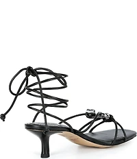 Gianni Bini x Cyd Morris The Minnie Leather Seashell Ankle Wrap Sandals