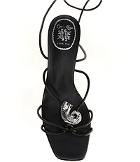 Gianni Bini x Cyd Morris The Minnie Leather Seashell Ankle Wrap Sandals