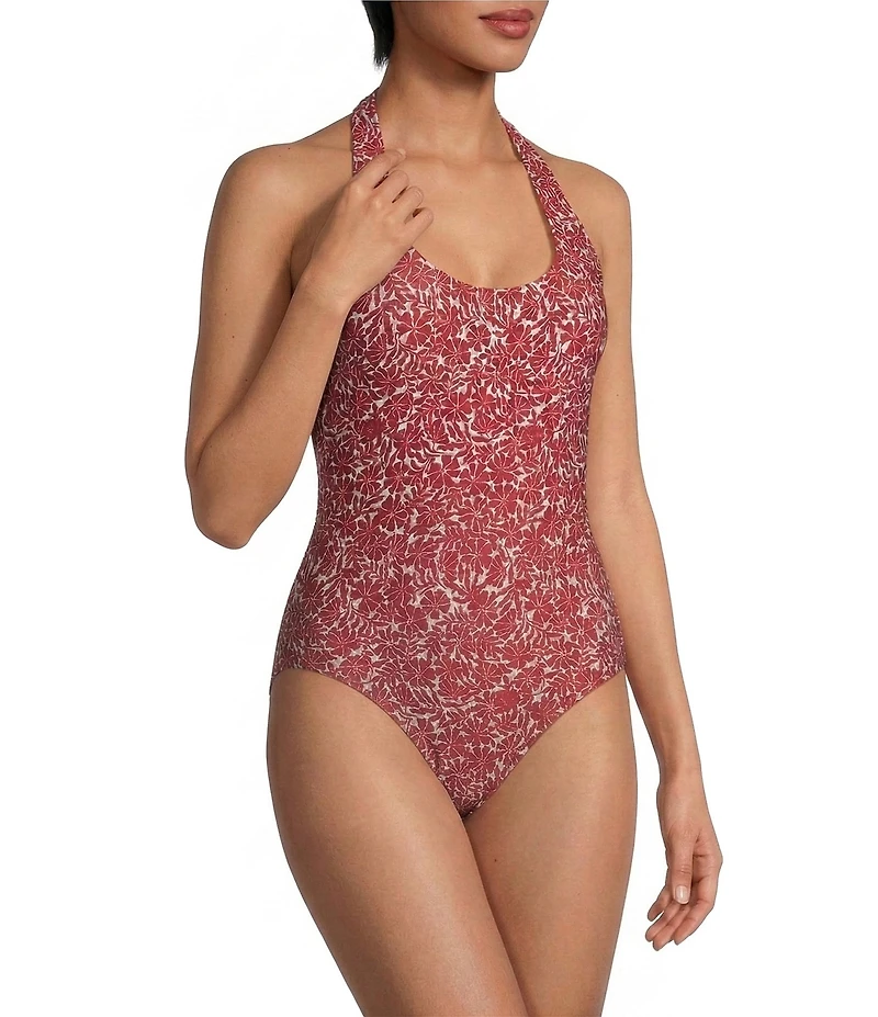 Gianni Bini x Cyd Morris The Stevie Ditsy Floral Halter One Piece Swimsuit