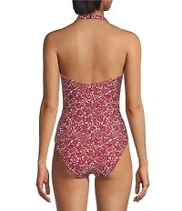 Gianni Bini x Cyd Morris The Stevie Ditsy Floral Halter One Piece Swimsuit