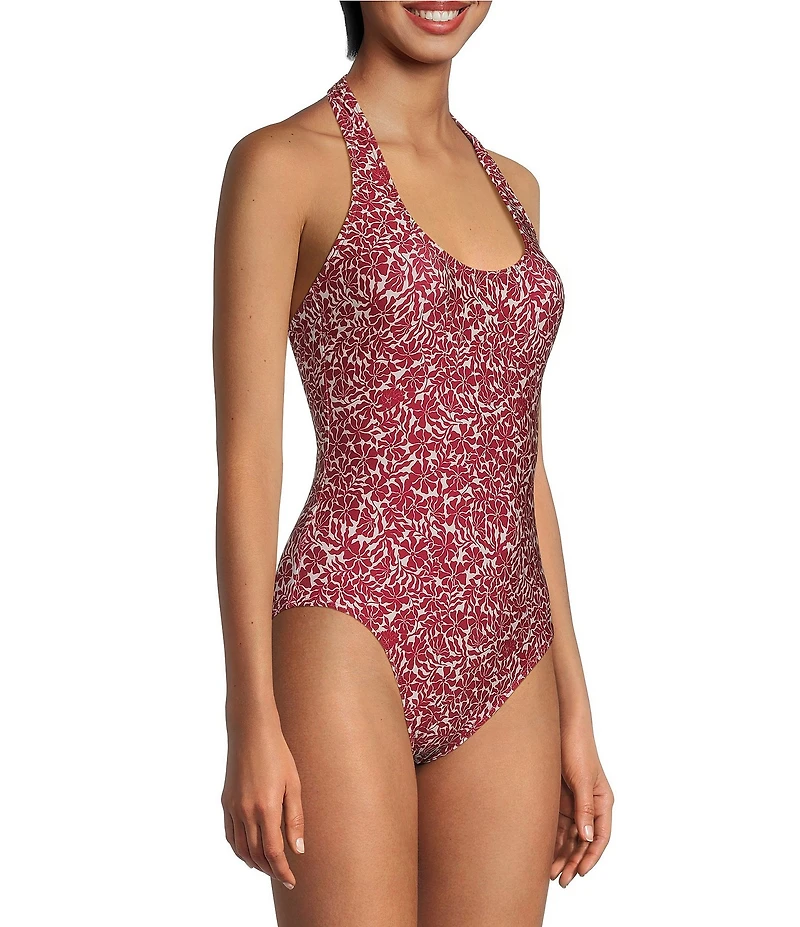 Gianni Bini x Cyd Morris The Stevie Ditsy Floral Halter One Piece Swimsuit