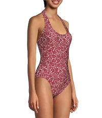 Gianni Bini x Cyd Morris The Stevie Ditsy Floral Halter One Piece Swimsuit