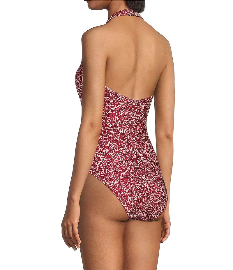 Gianni Bini x Cyd Morris The Stevie Ditsy Floral Halter One Piece Swimsuit