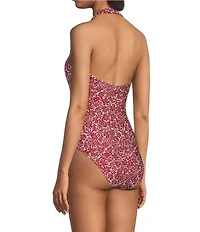 Gianni Bini x Cyd Morris The Stevie Ditsy Floral Halter One Piece Swimsuit
