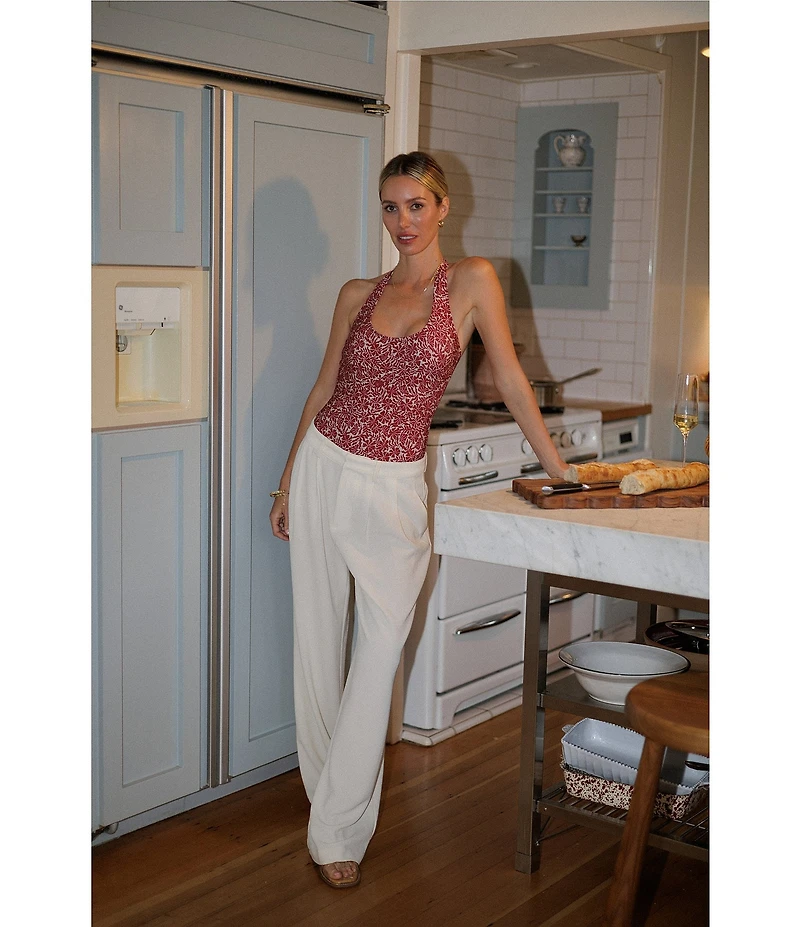 Gianni Bini x Cyd Morris The Stevie Ditsy Floral Halter One Piece Swimsuit