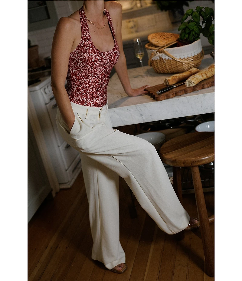 Gianni Bini x Cyd Morris The Stevie Ditsy Floral Halter One Piece Swimsuit