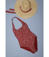 Gianni Bini x Cyd Morris The Stevie Ditsy Floral Halter One Piece Swimsuit