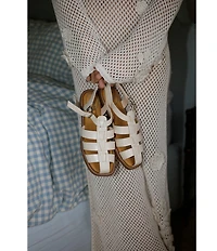 Gianni Bini x Cyd Morris The Captain Leather Square Toe Fisherman Sandals