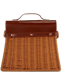 Gianni Bini x Cyd Morris The Dottie Brown Large Wicker Satchel Bag