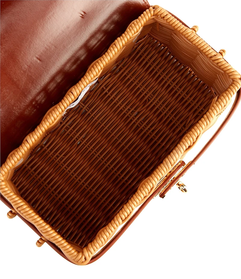 Gianni Bini x Cyd Morris The Dottie Brown Large Wicker Satchel Bag