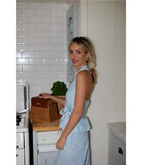 Gianni Bini x Cyd Morris The Dottie Brown Large Wicker Satchel Bag