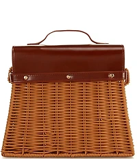 Gianni Bini x Cyd Morris The Dottie Brown Large Wicker Satchel Bag