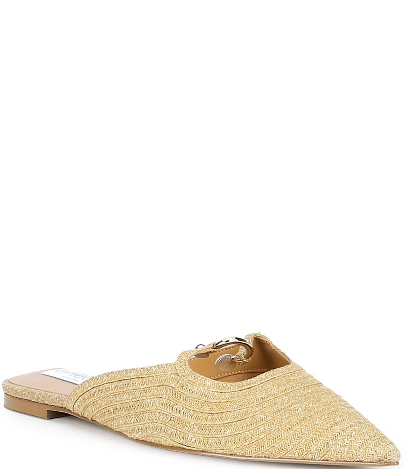 Gianni Bini x Cyd Morris The Hampton Raffia Ornamented Mules
