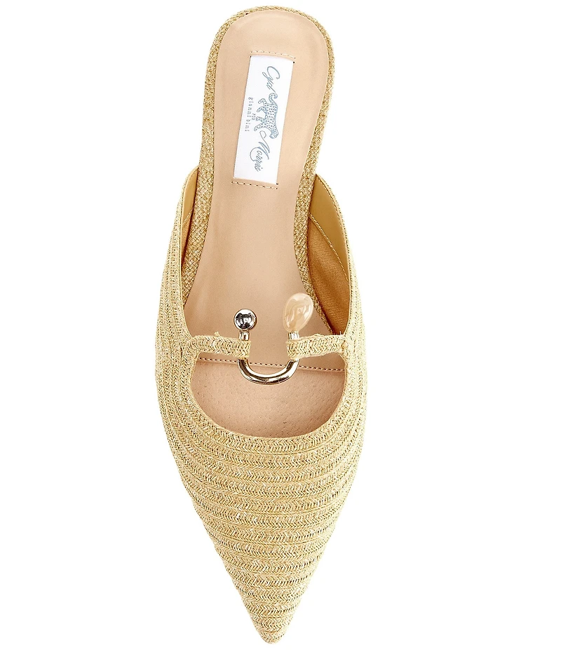 Gianni Bini x Cyd Morris The Hampton Raffia Ornamented Mules