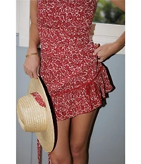 Gianni Bini x Cyd Morris The Jen Boat Neck Sleeveless Crinkle Mini Dress