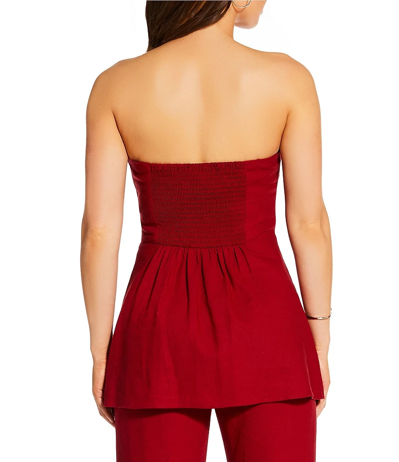 Gianni Bini x Cyd Morris The Kelsi Strapless Linen Coordinating Top