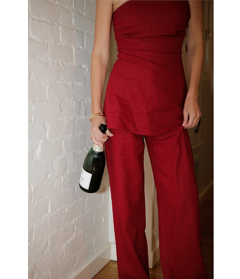 Gianni Bini x Cyd Morris The Kelsi Strapless Linen Coordinating Top