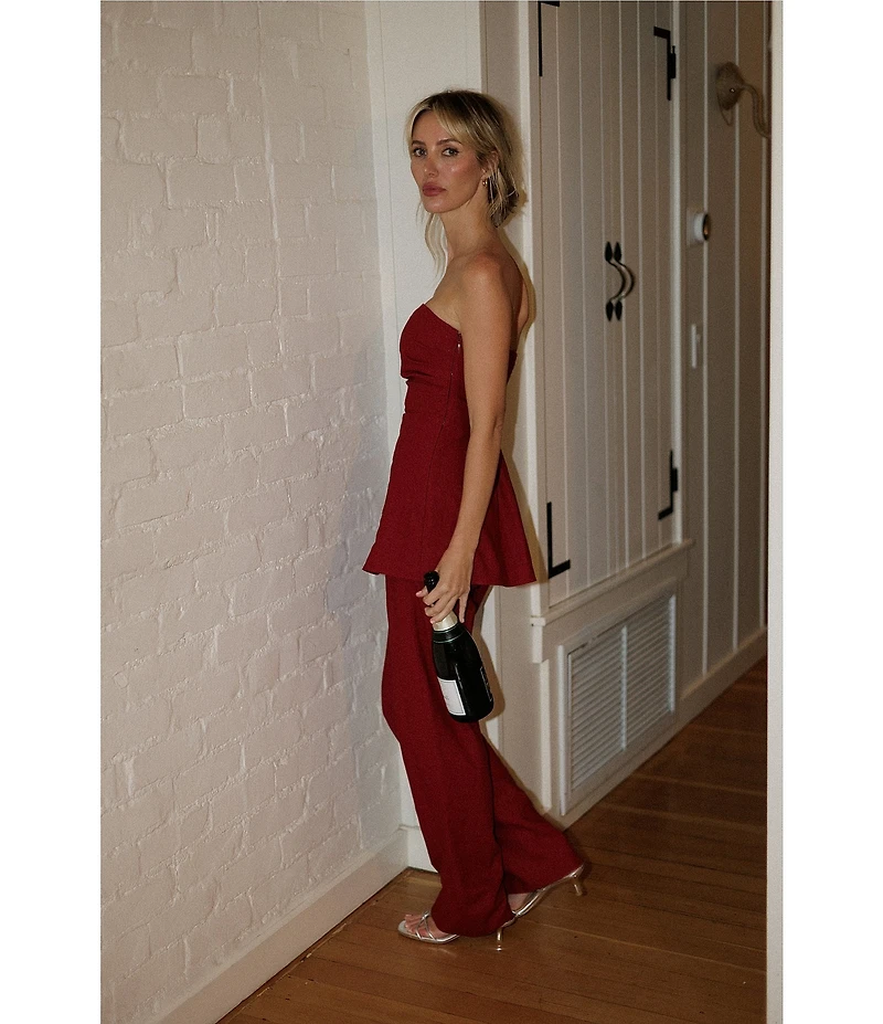 Gianni Bini x Cyd Morris The Kelsi Strapless Linen Coordinating Top