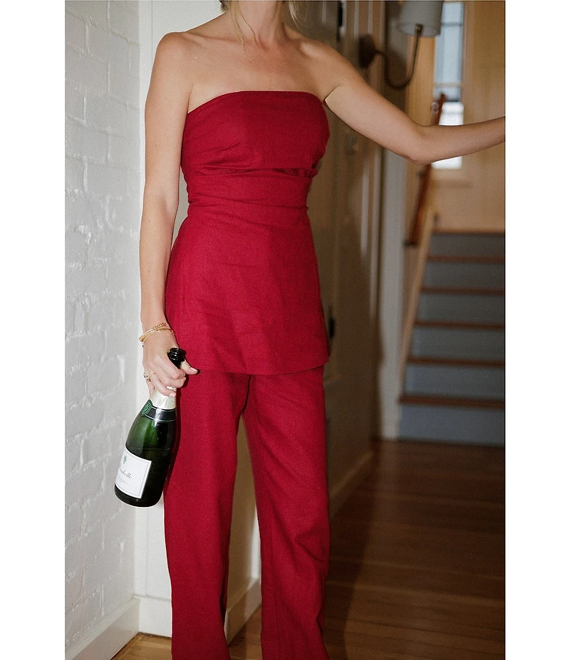 Gianni Bini x Cyd Morris The Kelsi Strapless Linen Coordinating Top