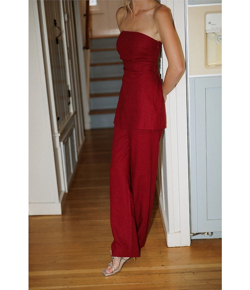 Gianni Bini x Cyd Morris The Kelsi Strapless Linen Coordinating Top