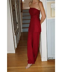 Gianni Bini x Cyd Morris The Kelsi Strapless Linen Coordinating Top