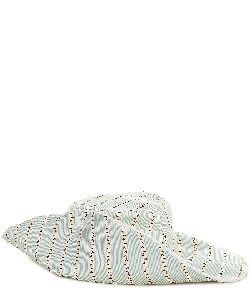 Gianni Bini x Cyd Morris The Leo Stripe Print Front Snap Brim Floppy Linen Hat