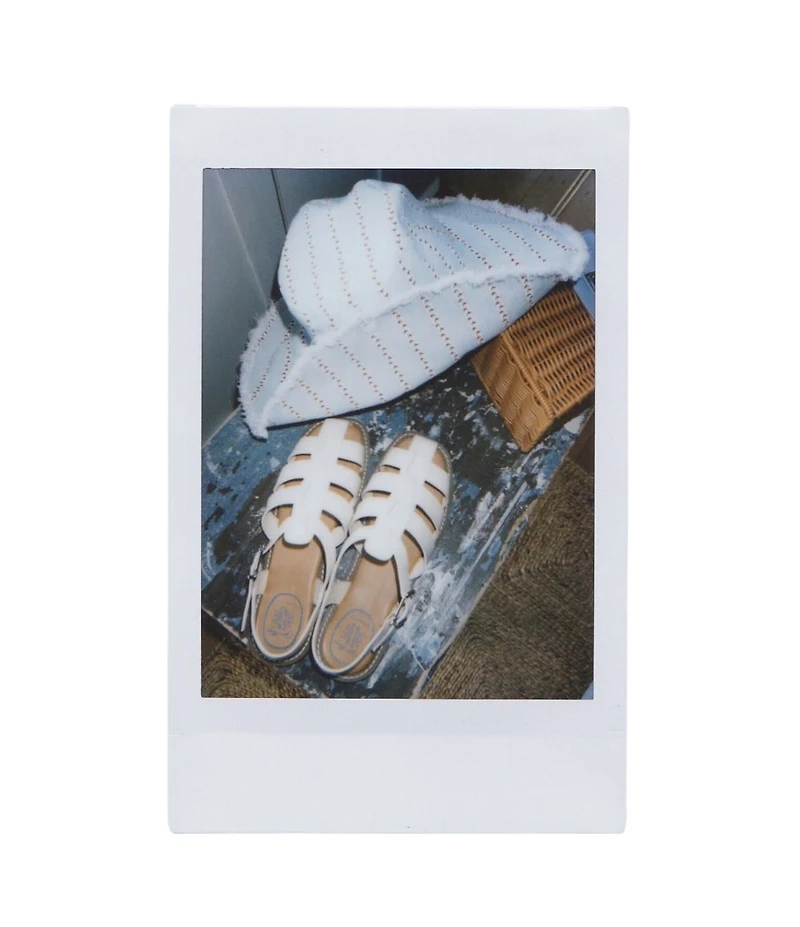 Gianni Bini x Cyd Morris The Leo Stripe Print Front Snap Brim Floppy Linen Hat