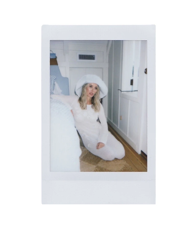 Gianni Bini x Cyd Morris The Leo Stripe Print Front Snap Brim Floppy Linen Hat