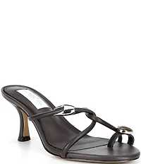 Gianni Bini x Cyd Morris The Miramar Leather Ornamented Toe Loop Sandals