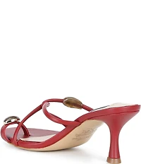 Gianni Bini x Cyd Morris The Miramar Leather Ornamented Toe Loop Sandals