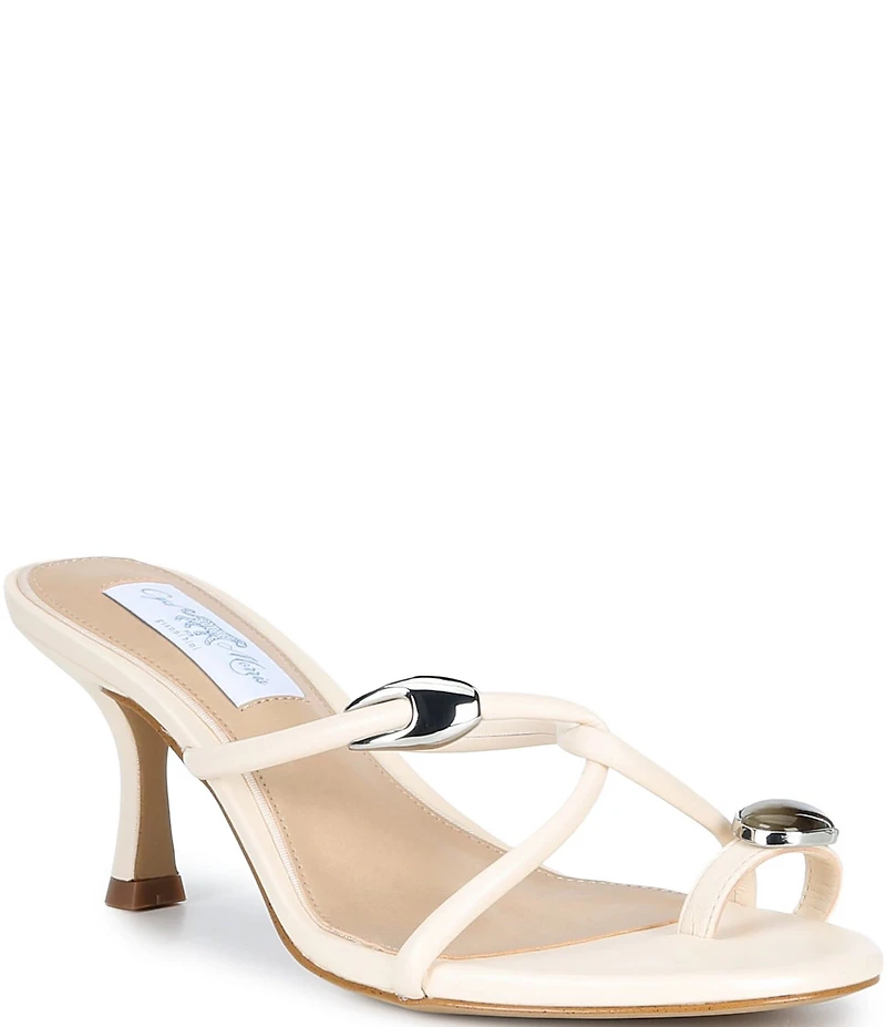 Gianni Bini x Cyd Morris The Miramar Leather Ornamented Toe Loop Sandals