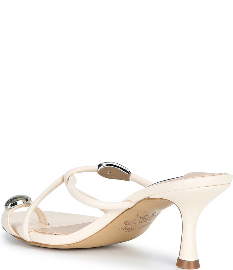 Gianni Bini x Cyd Morris The Miramar Leather Ornamented Toe Loop Sandals