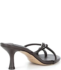 Gianni Bini x Cyd Morris The Miramar Leather Ornamented Toe Loop Sandals
