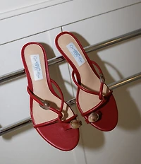 Gianni Bini x Cyd Morris The Miramar Leather Ornamented Toe Loop Sandals