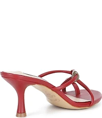 Gianni Bini x Cyd Morris The Miramar Leather Ornamented Toe Loop Sandals