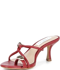 Gianni Bini x Cyd Morris The Miramar Leather Ornamented Toe Loop Sandals