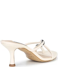 Gianni Bini x Cyd Morris The Miramar Leather Ornamented Toe Loop Sandals