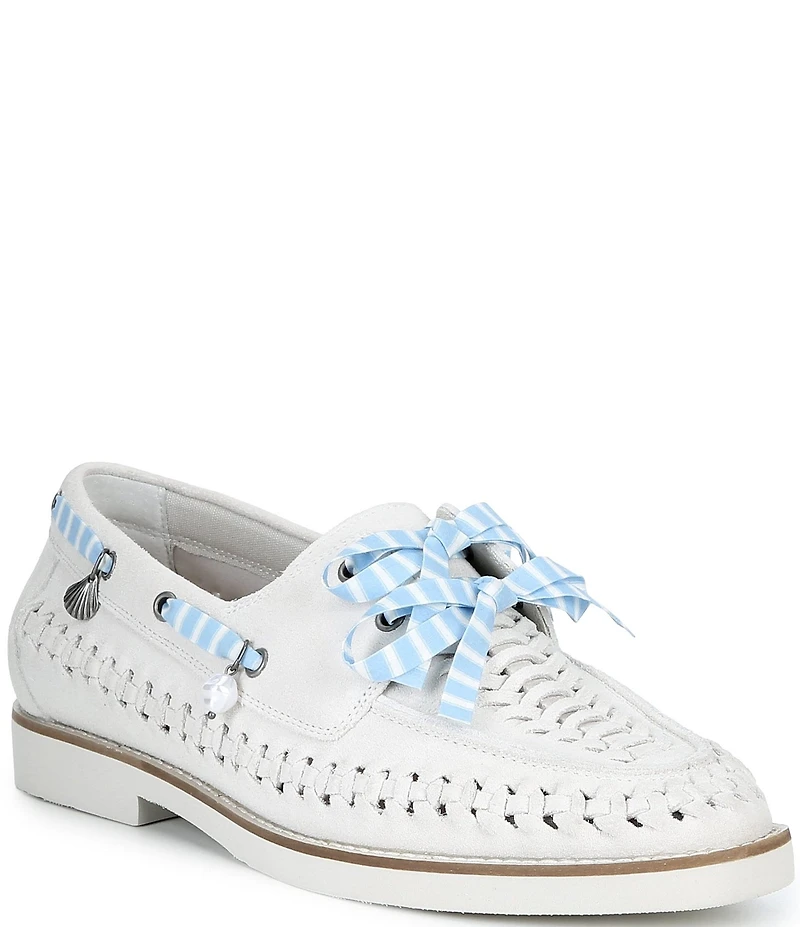Gianni Bini x Cyd Morris The Nantucket Suede Woven Boat Shoes
