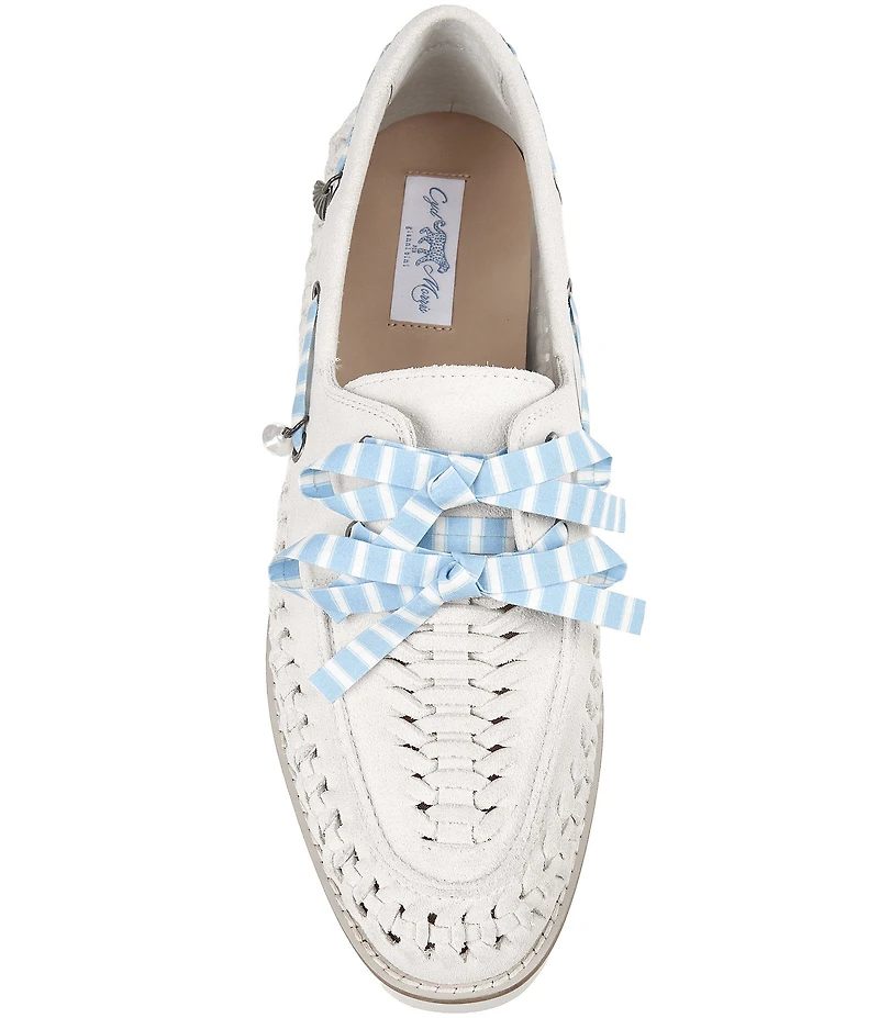 Gianni Bini x Cyd Morris The Nantucket Suede Woven Boat Shoes