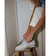 Gianni Bini x Cyd Morris The Nantucket Suede Woven Boat Shoes