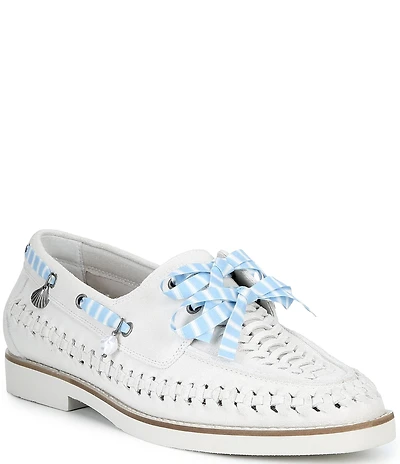Gianni Bini x Cyd Morris The Nantucket Suede Woven Boat Shoes