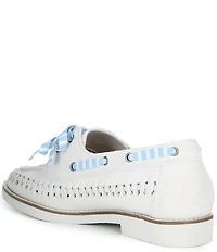 Gianni Bini x Cyd Morris The Nantucket Suede Woven Boat Shoes